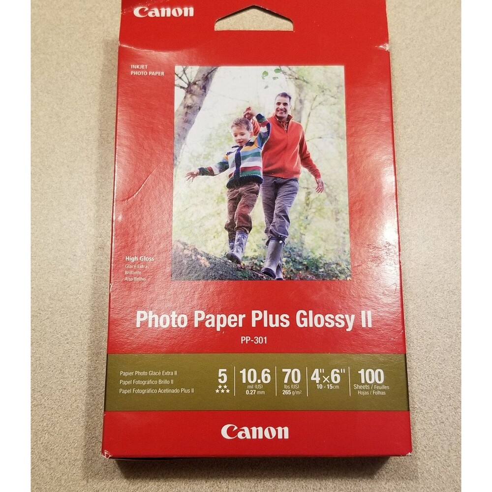 Canon pp-301 photo paper plus glossy II 4x6 100ct new sealed